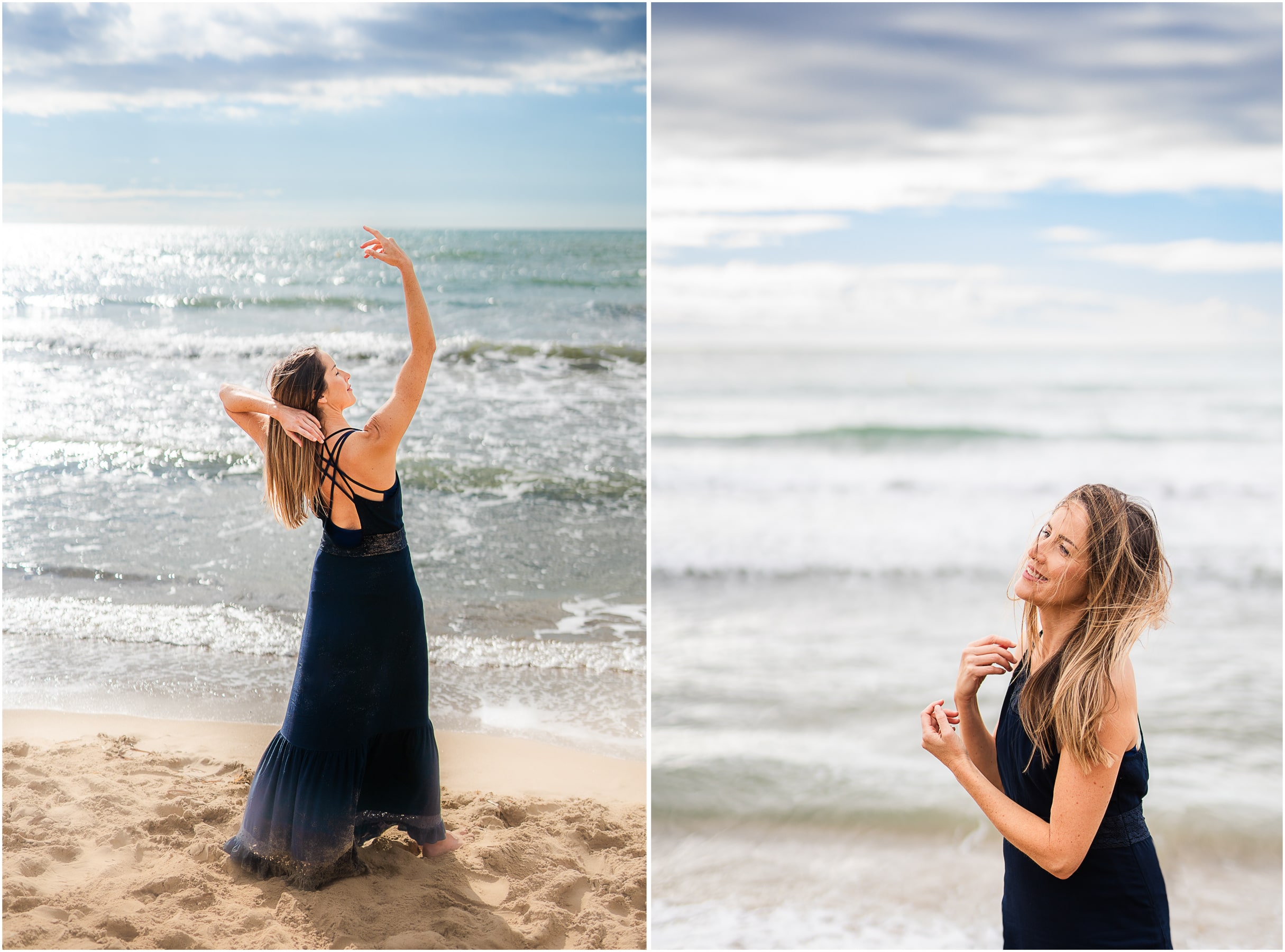 branding shoot with a yoga teacher on the beach