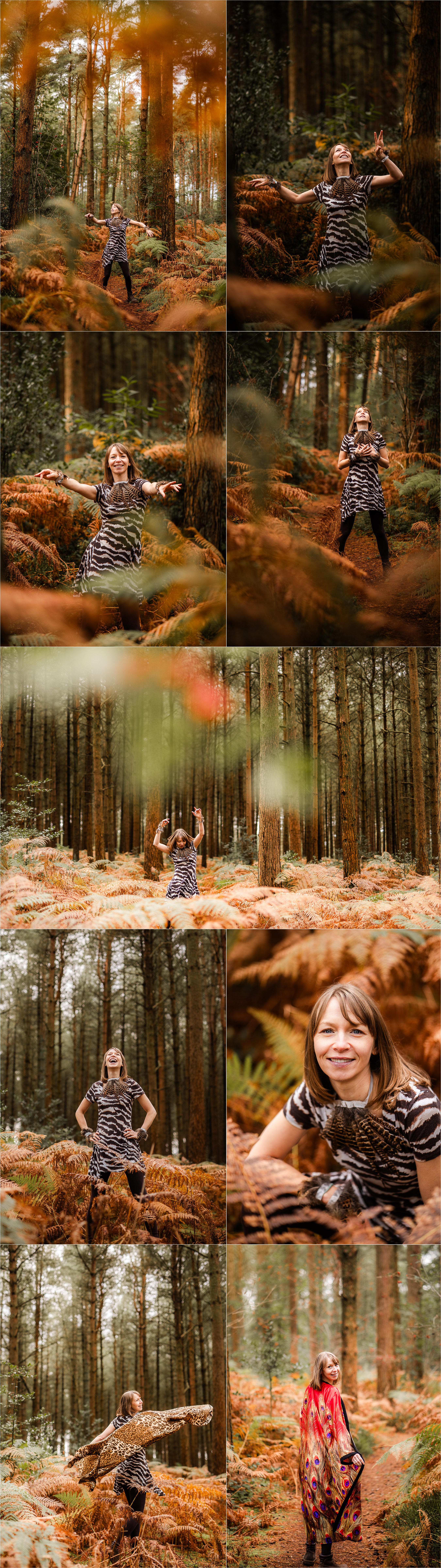 branding photo shoot dancing in forest