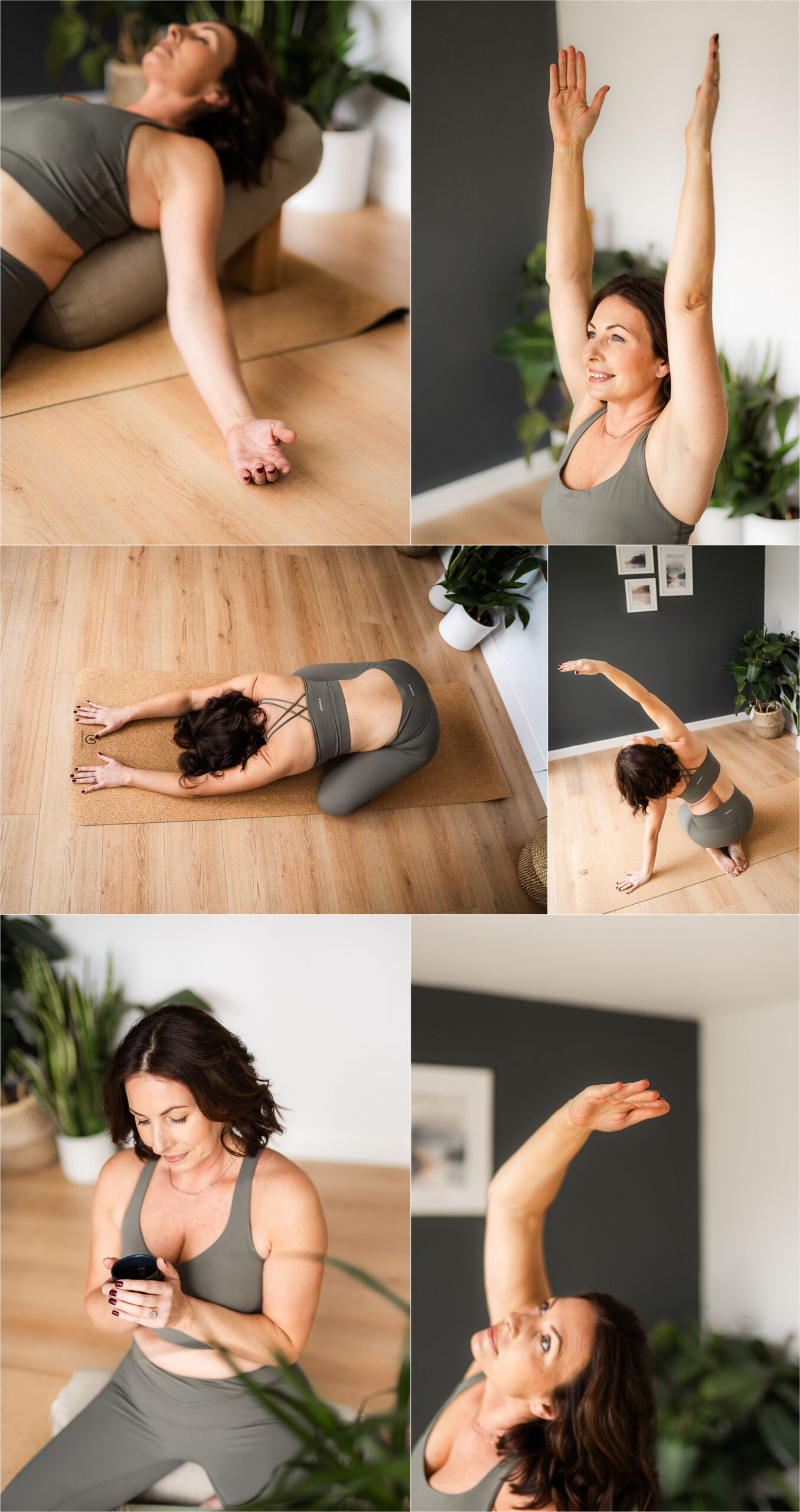 photo shoot with yoga teacher in studio in surrey