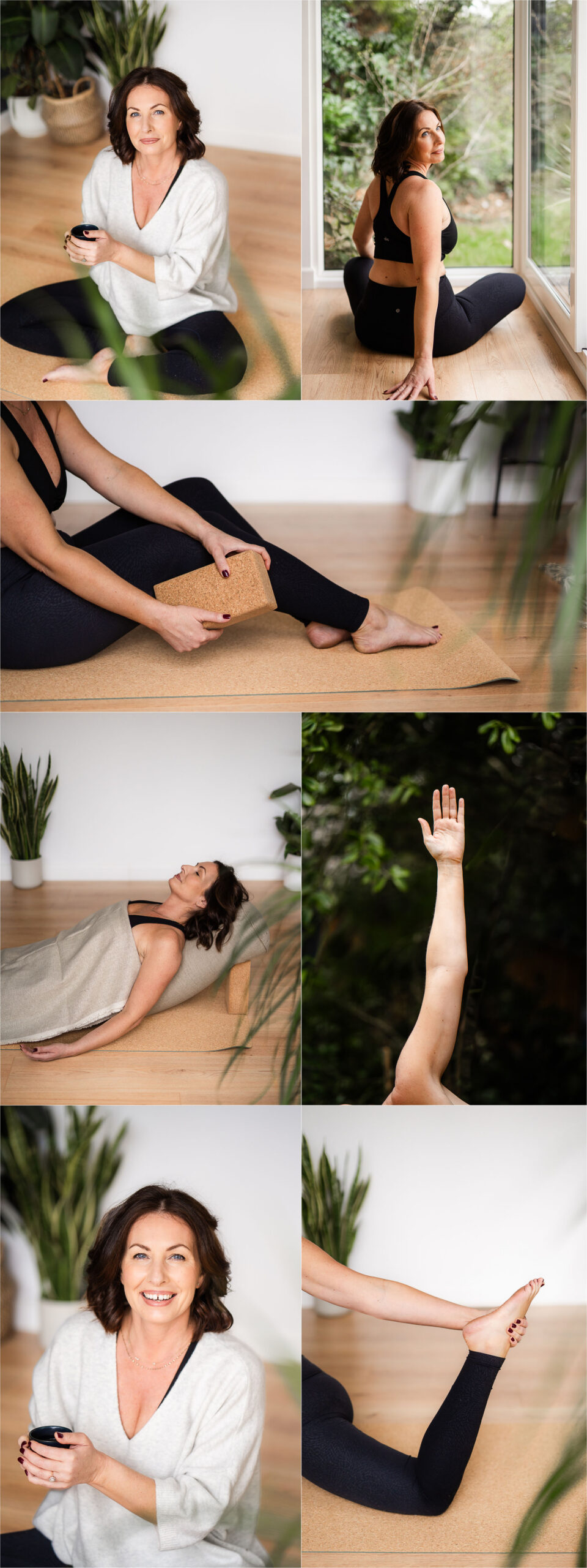 photo shoot with yoga teacher in studio in surrey