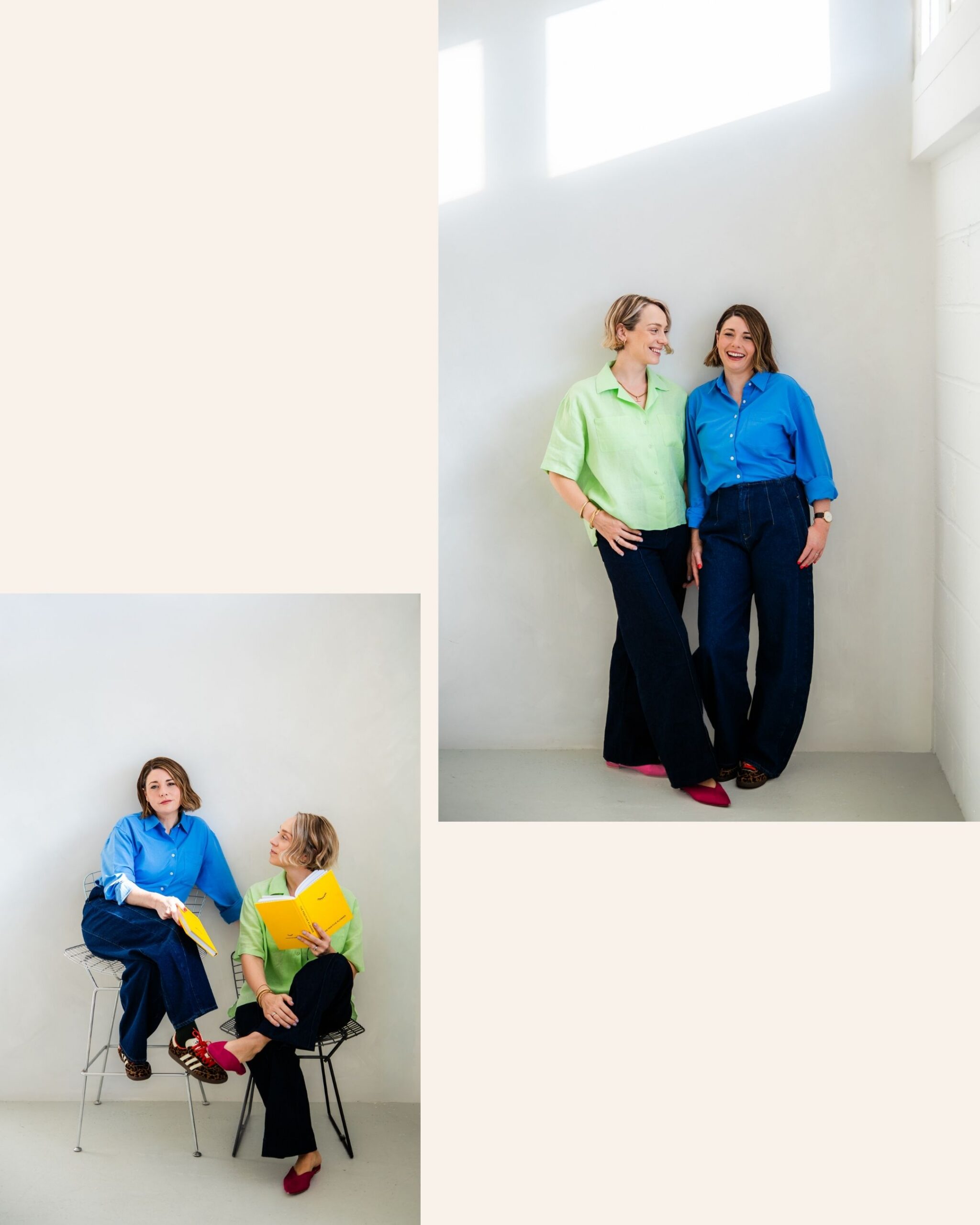 branding photo shoot with two female founders