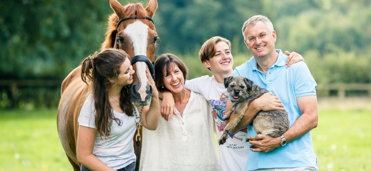 A family photo shoot with teenagers in Farnham, Surrey